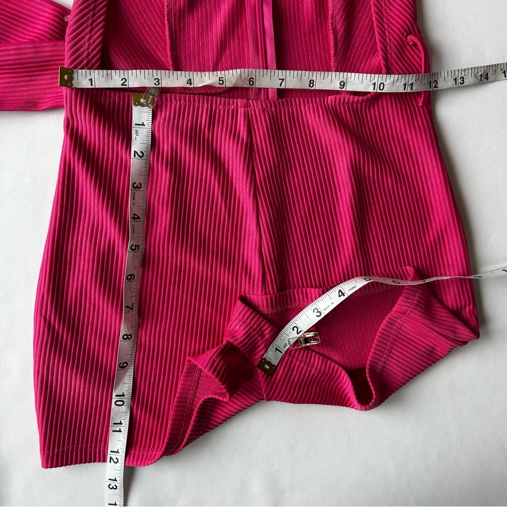 ASOS Pink Ribbed Halter Romper - Picture 7 of 9